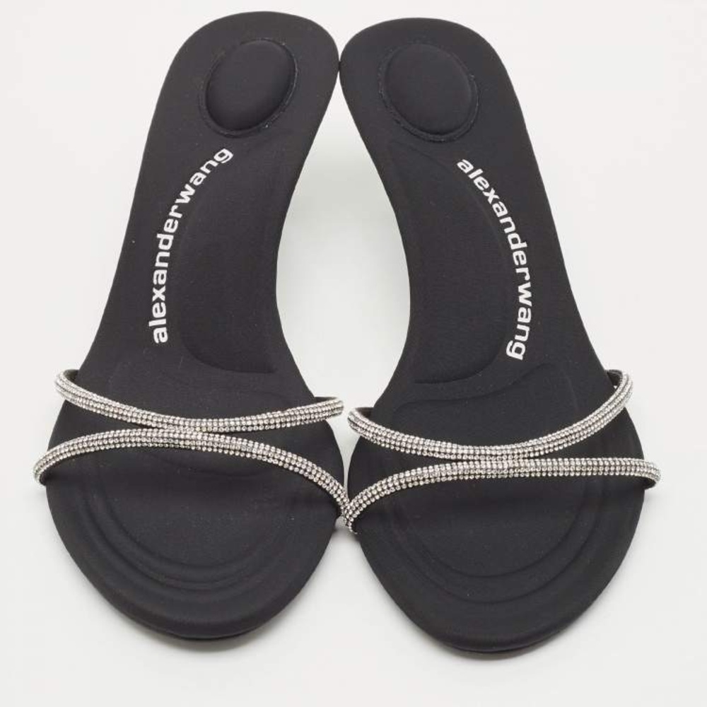 Alexander Wang Black Heels with Silver Straps